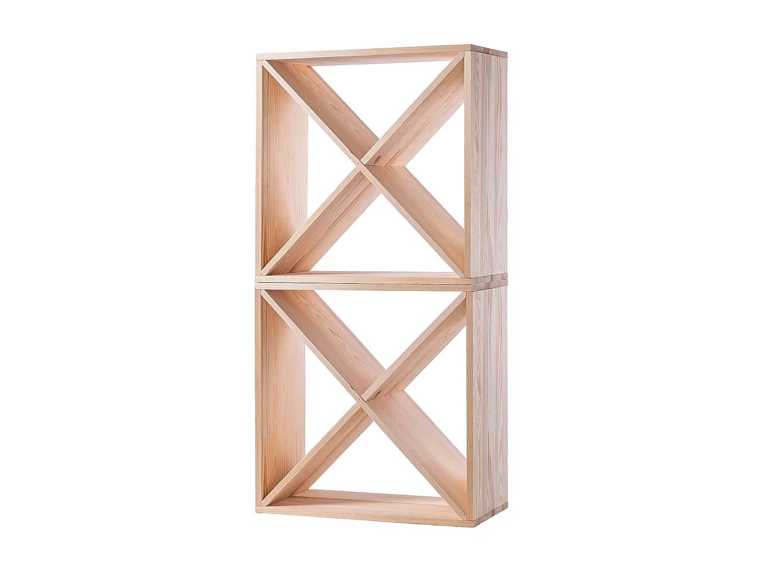 KADAX Regał na wino Loreo X drewniany jasny brąz 2szt