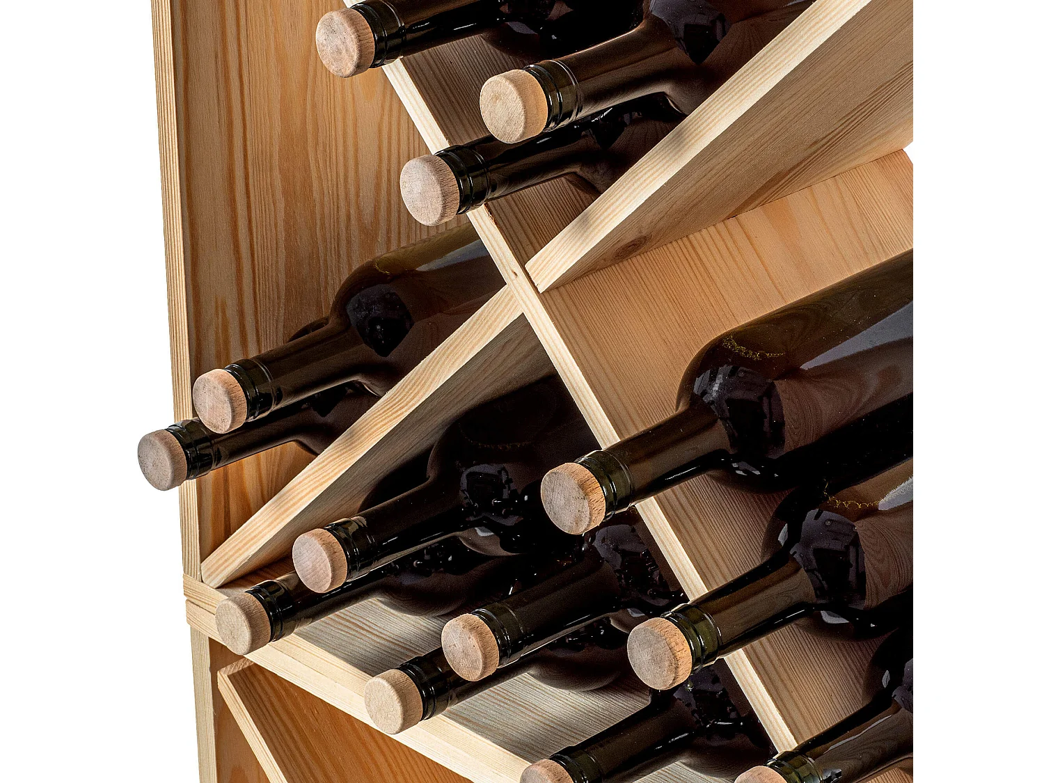 KADAX Regał na wino Loreo X drewniany jasny brąz 2szt