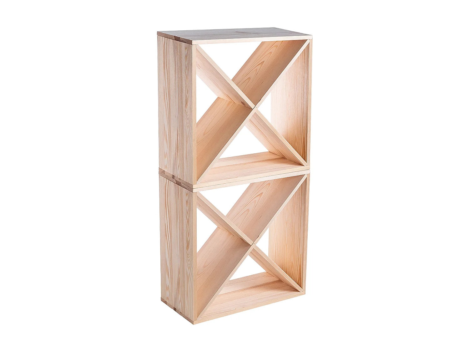 KADAX Regał na wino Loreo X drewniany jasny brąz 2szt