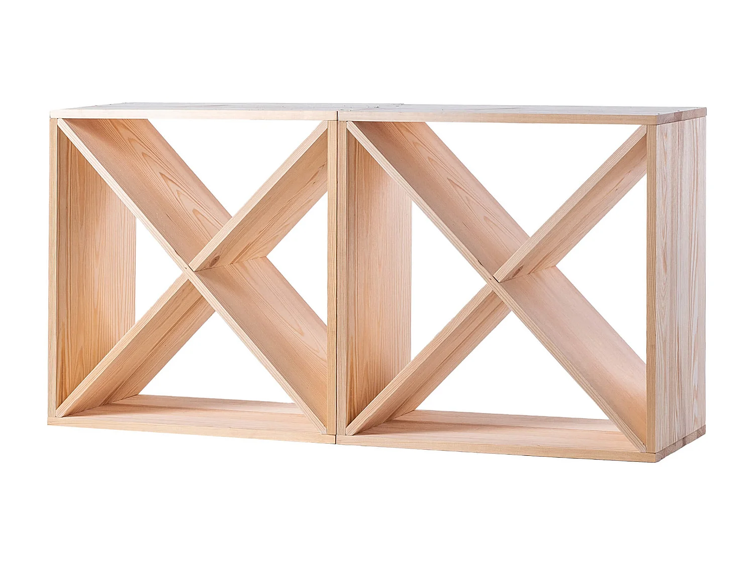 KADAX Regał na wino Loreo X drewniany jasny brąz 2szt