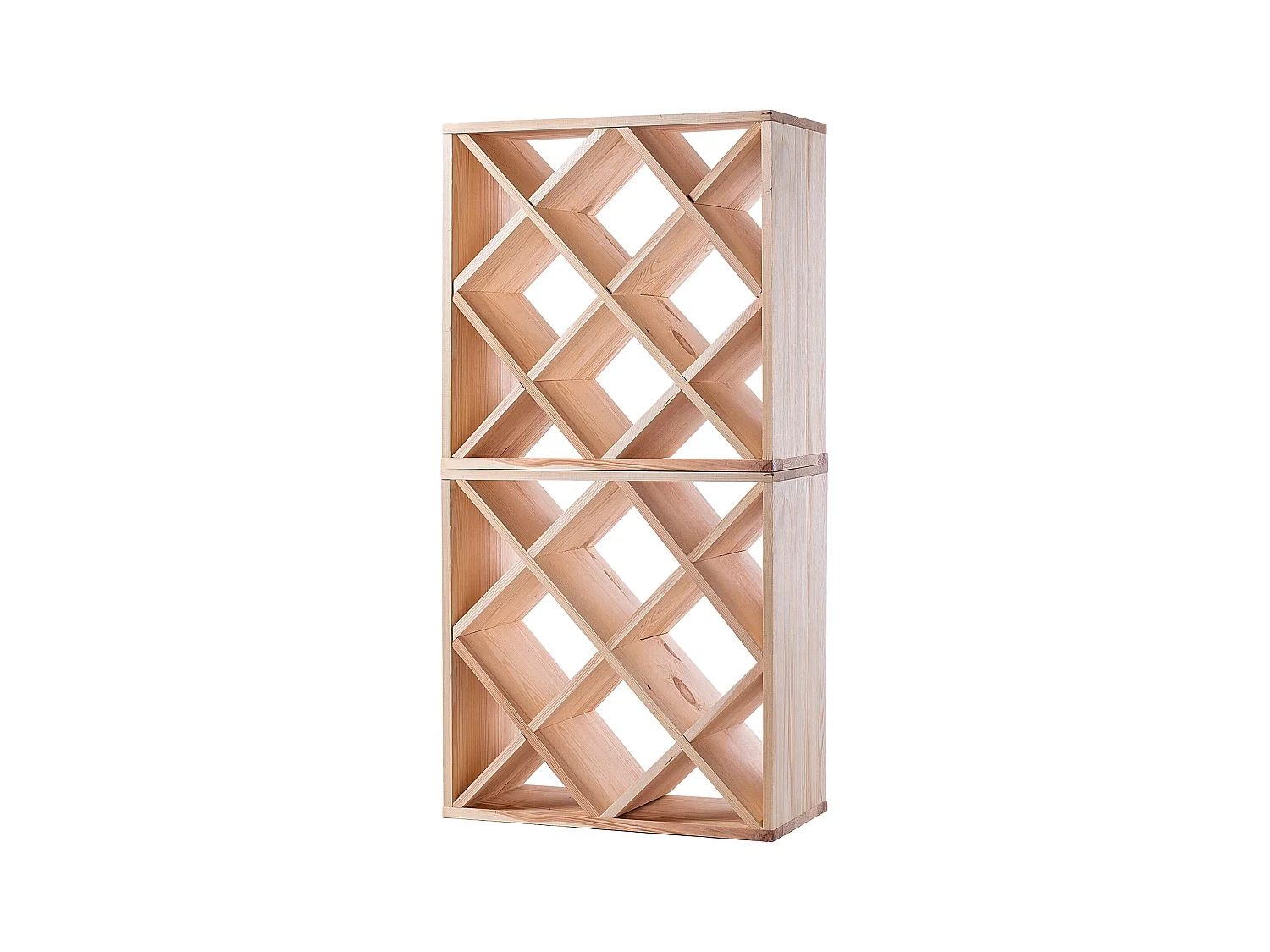 Suporte para vinhos Loreo com grade de madeira marrom claro 2 peças