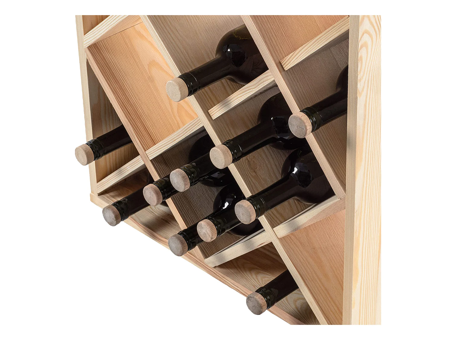 Suporte para vinhos Loreo com grade de madeira marrom claro 2 peças