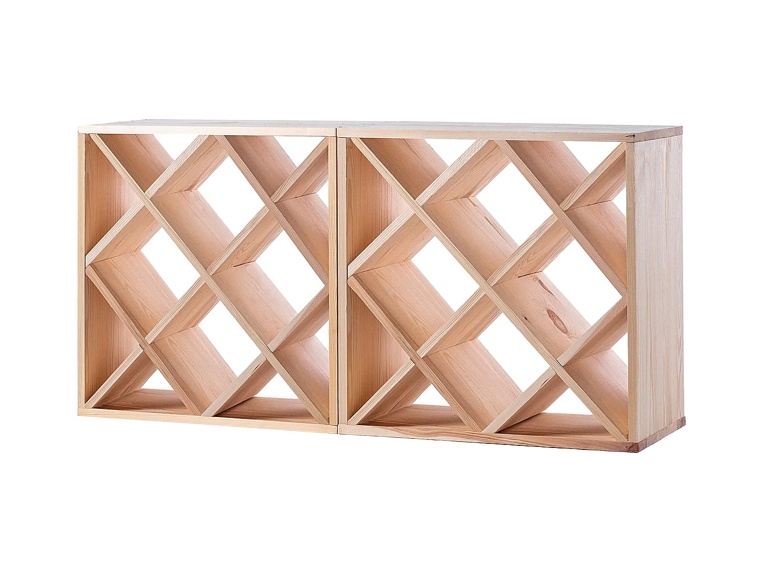 Suporte para vinhos Loreo com grade de madeira marrom claro 2 peças