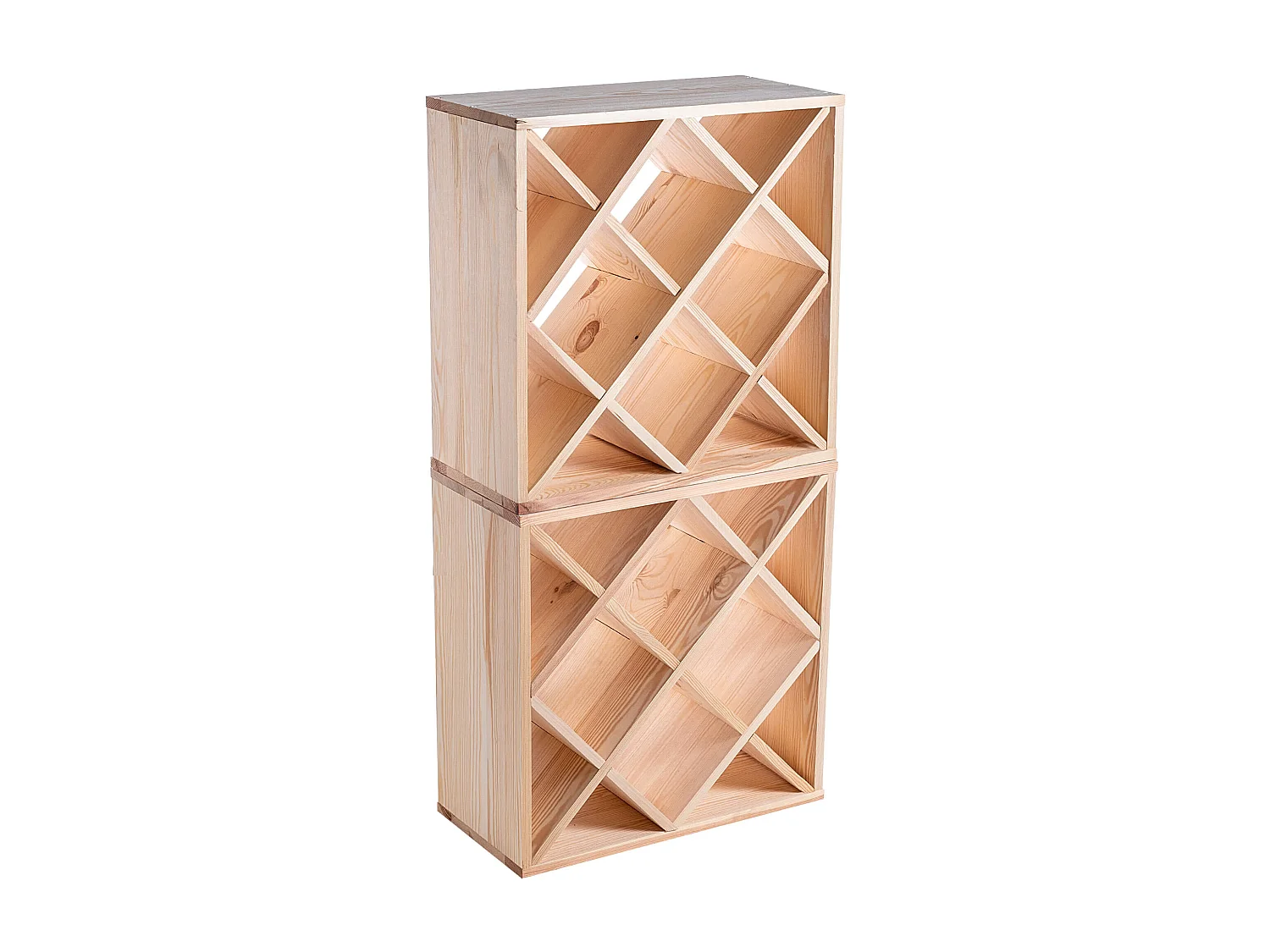 Suporte para vinhos Loreo com grade de madeira marrom claro 2 peças