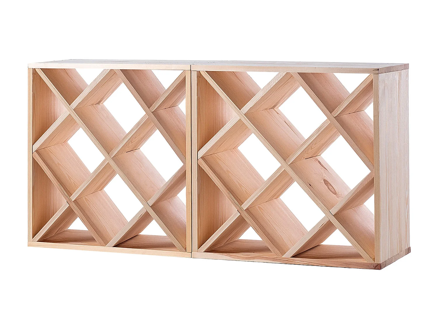 Suporte para vinhos Loreo com grade de madeira marrom claro 2 peças