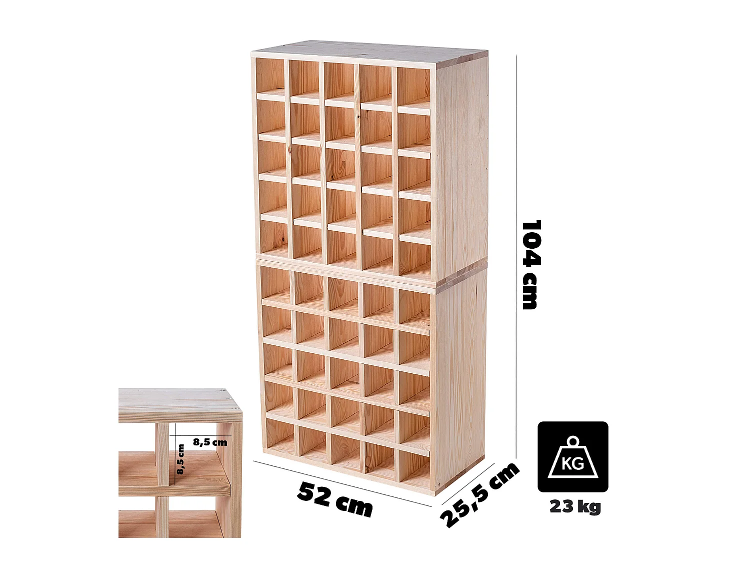 Loreo Weinregal Schachbrett Holz hellbraun 2 Stück