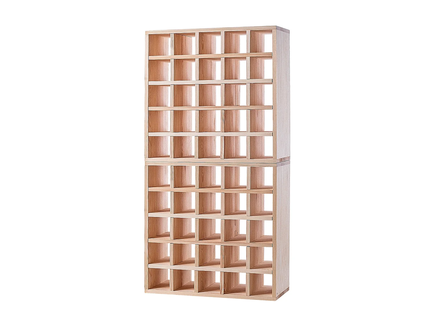 Casier à vin Loreo en bois damier marron clair 2 pièces