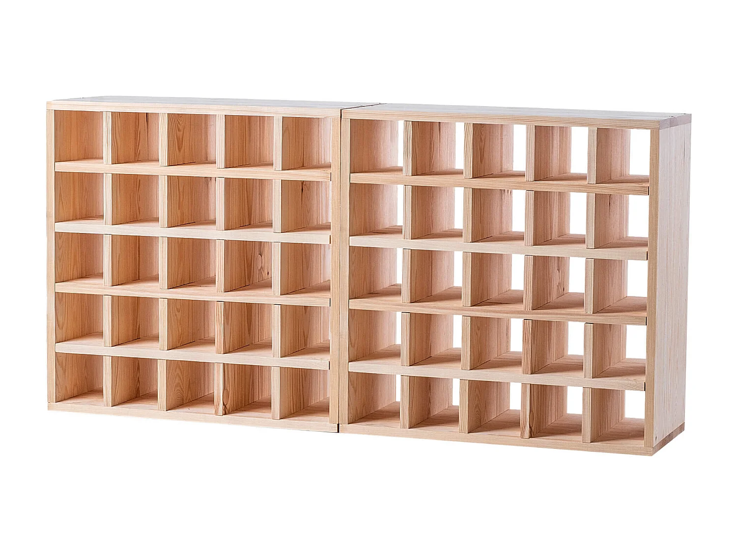 Casier à vin Loreo en bois damier marron clair 2 pièces