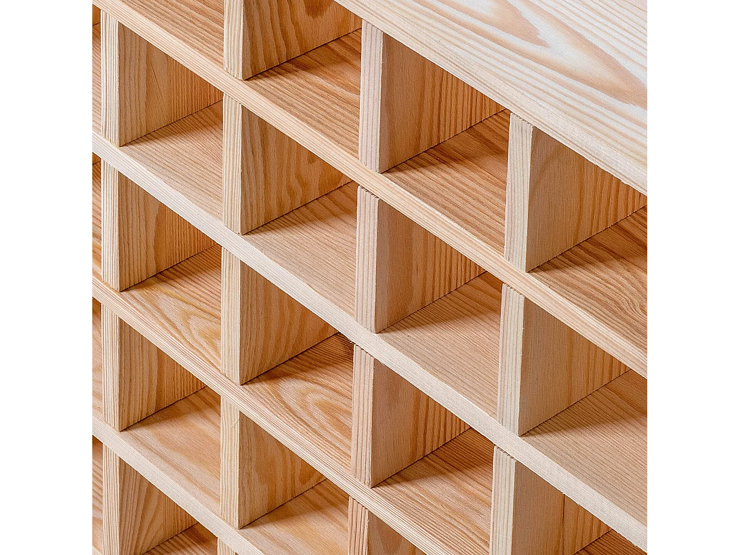 Casier à vin Loreo en bois damier marron clair 2 pièces