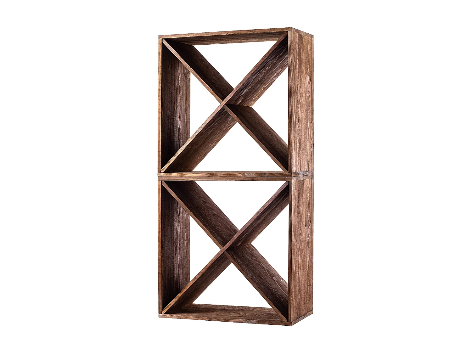KADAX Regał na wino Loreo X drewniany ciemny brąz 2szt
