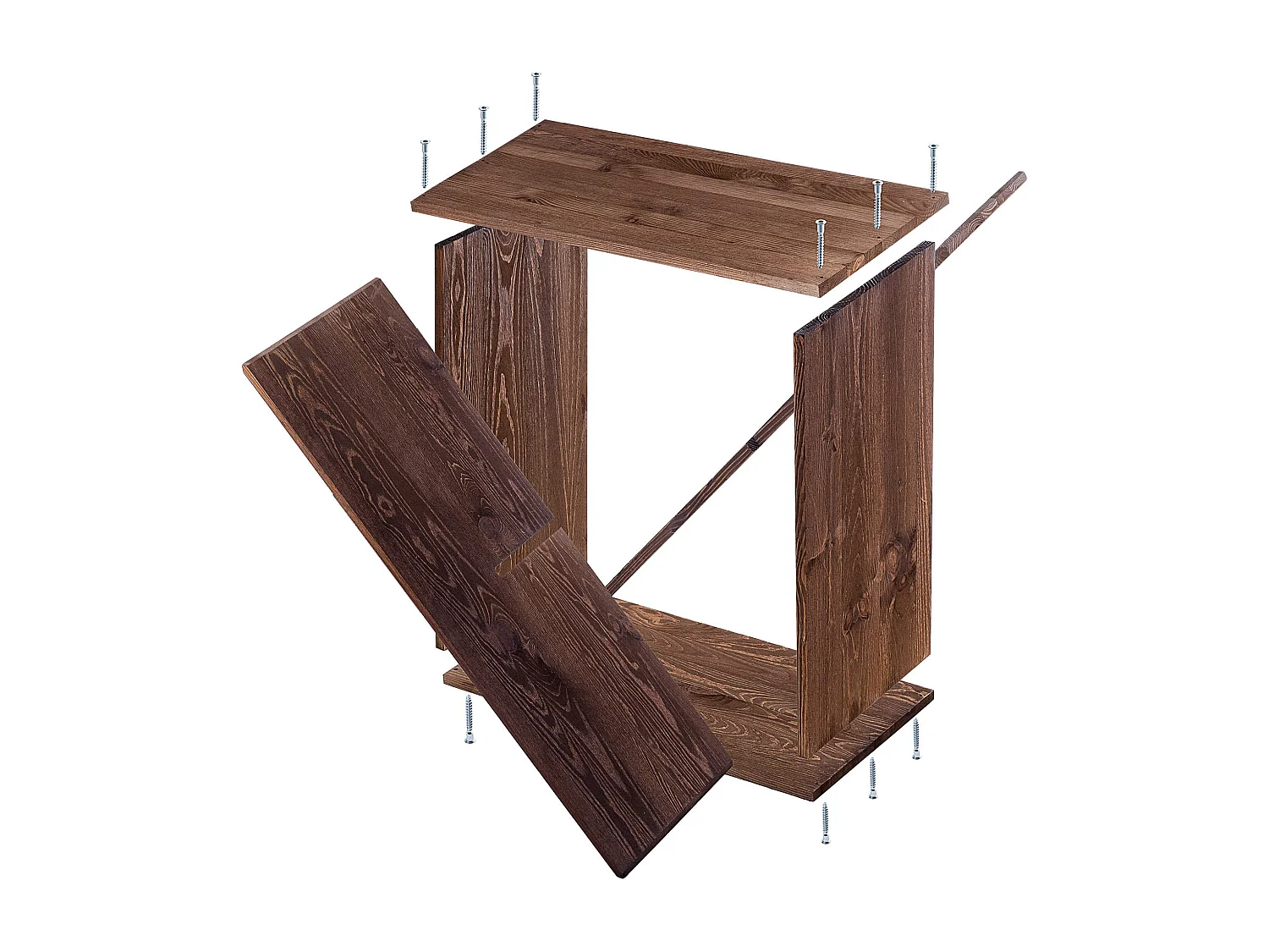 KADAX Regał na wino Loreo X drewniany ciemny brąz 2szt