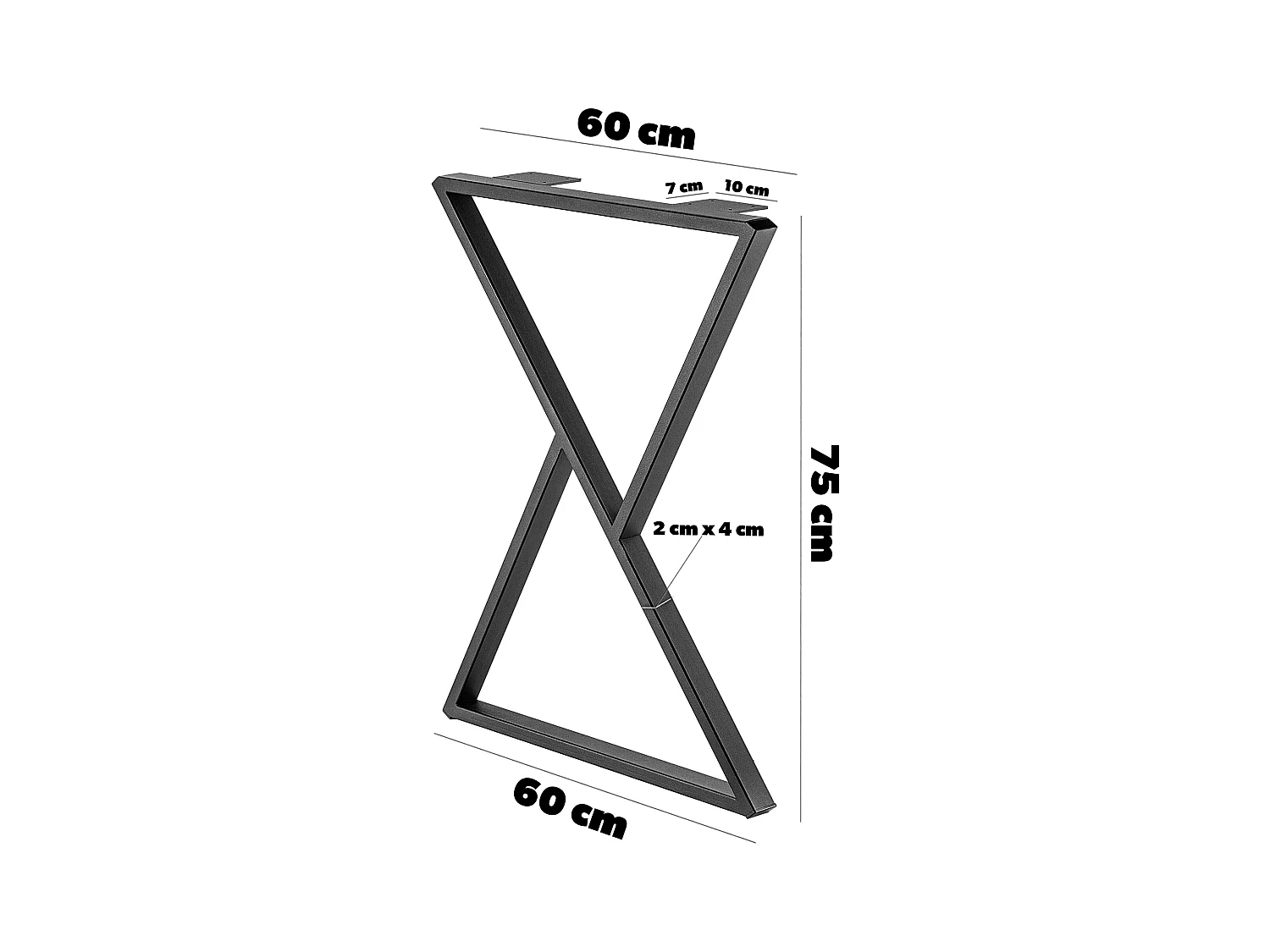 Pieds de table massifs KADAX, pieds de table industriels, pieds de meubles rustiques, pieds de table en acier robuste, pieds de meubles modernes, base de table