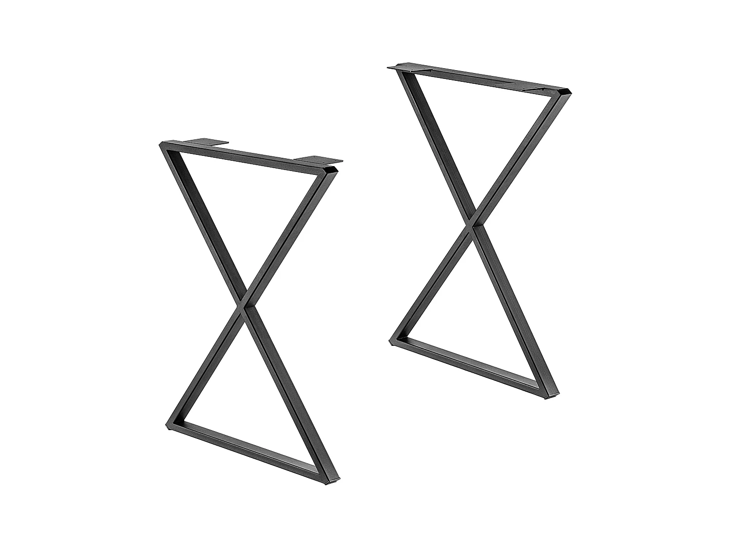 KADAX Massive Tischbeine, Industrie-Tischbeine, rustikale Möbelbeine, robuste Tischbeine aus Stahl, moderne Möbelbeine, stabiler Tischfuß (Sanduhr V1 60 x 77 cm)