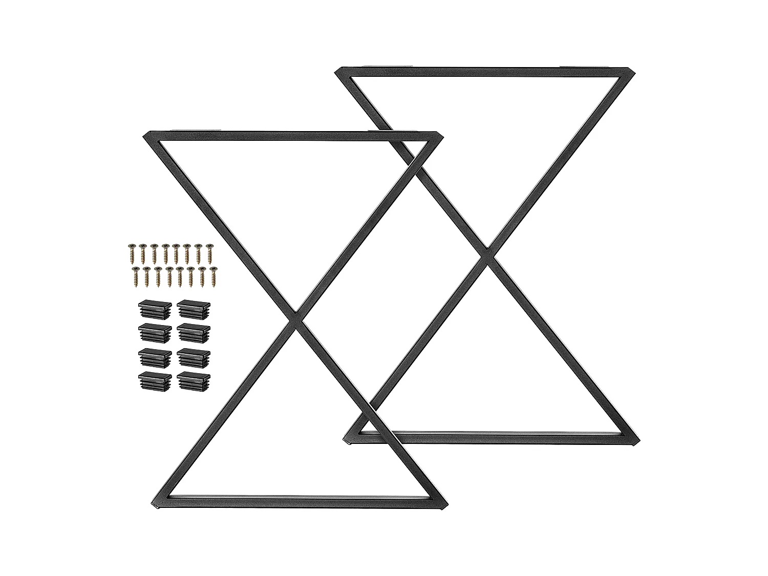 KADAX Massive Tischbeine, Industrie-Tischbeine, rustikale Möbelbeine, robuste Tischbeine aus Stahl, moderne Möbelbeine, stabiler Tischfuß (Sanduhr V1 60 x 77 cm)