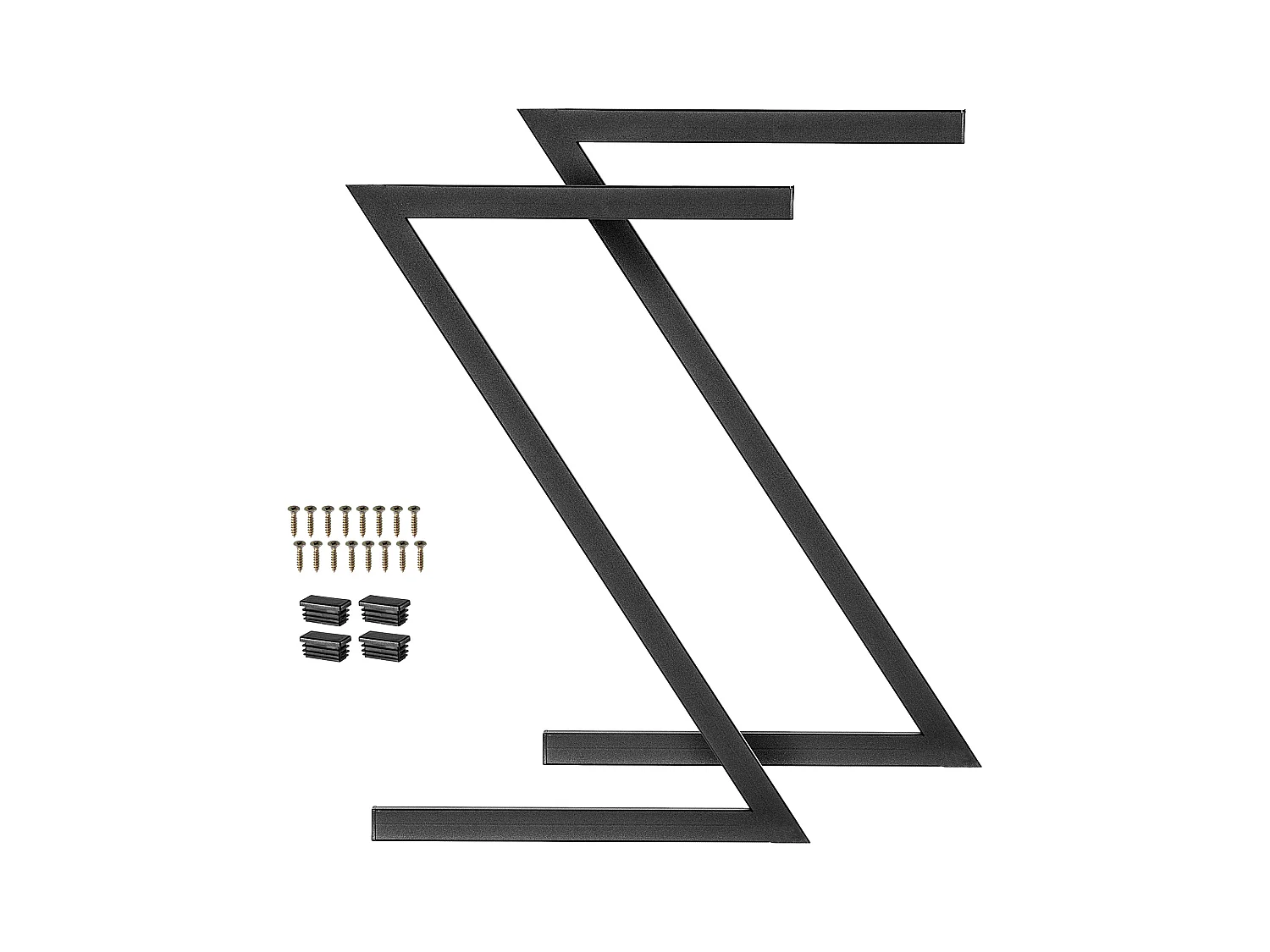 KADAX Massieve tafelpoten, industriële tafelpoten, rustieke meubelpoten, robuuste stalen tafelpoten, moderne meubelpoten, stabiel tafelonderstel (Z-vormen 53 x 79