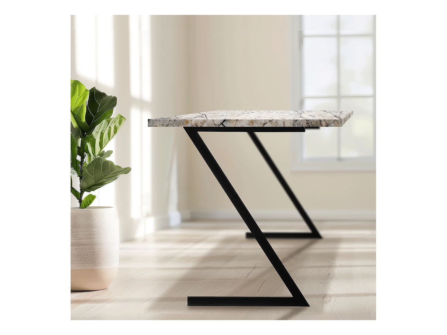 KADAX Massieve tafelpoten, industriële tafelpoten, rustieke meubelpoten, robuuste stalen tafelpoten, moderne meubelpoten, stabiel tafelonderstel (Z-vormen 53 x 79