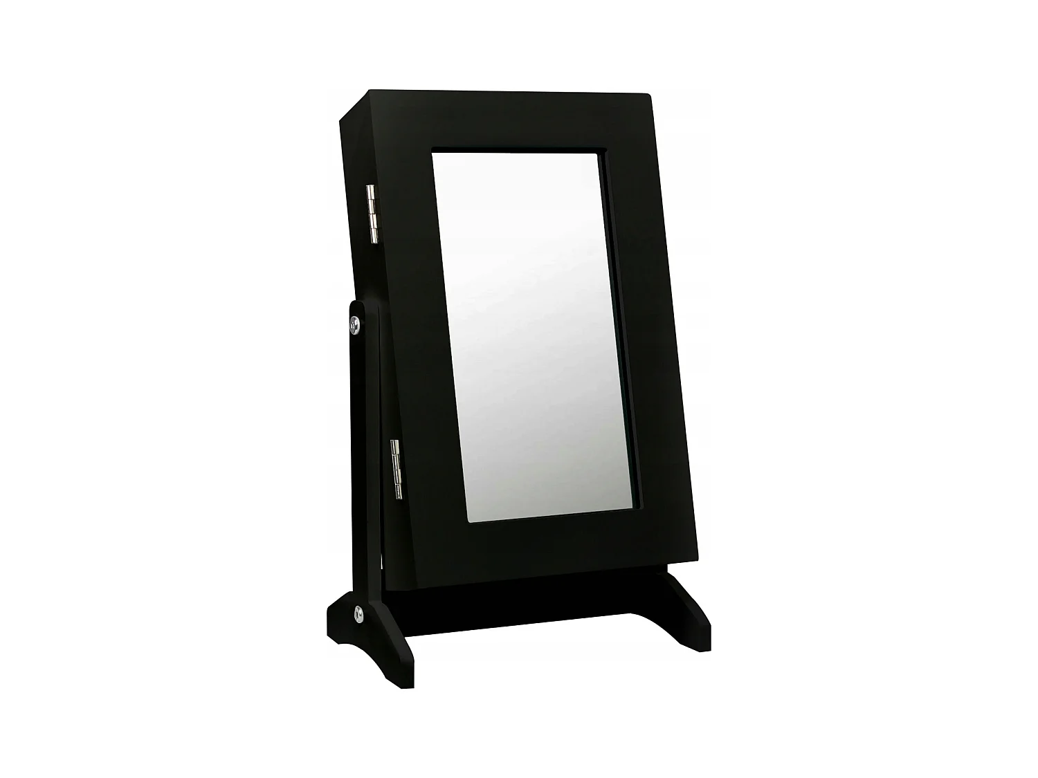 Coffret à bijoux KADAX avec miroir, 21 x 15 x 30,5 cm, boîte en panneau MDF, boîte à bijoux avec pieds, écrin à bijoux pour colliers, bagues (noir)