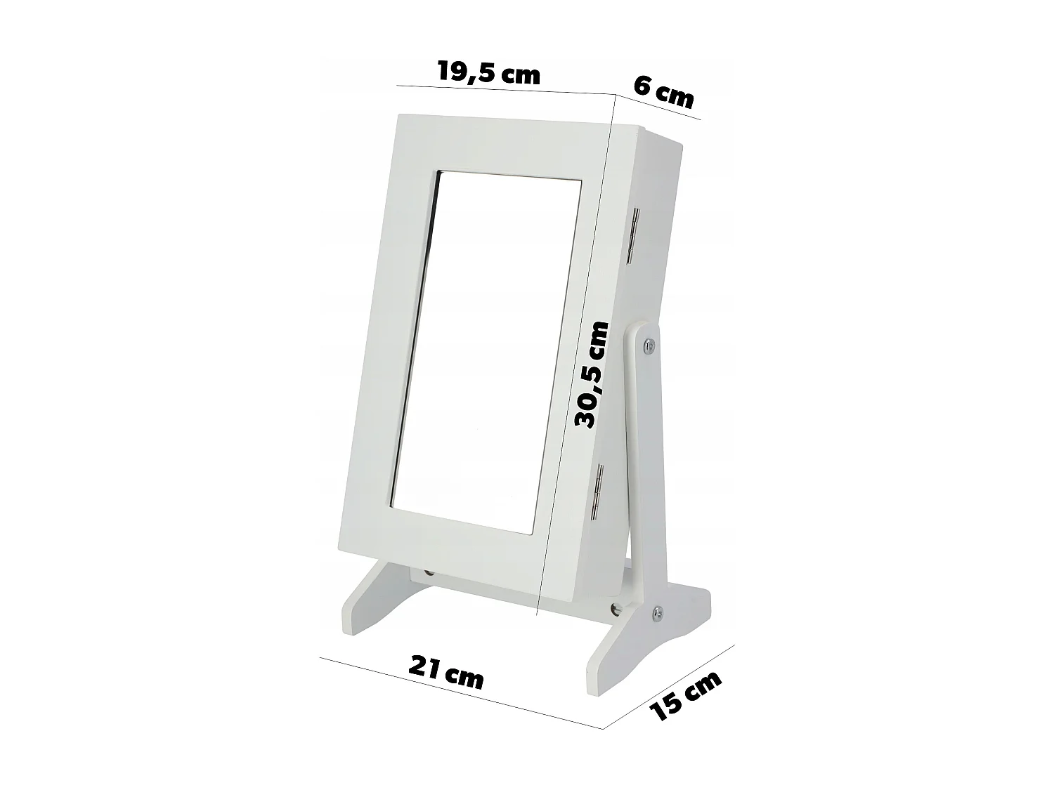 KADAX Tocador joyero con espejo, caja de pie blanca