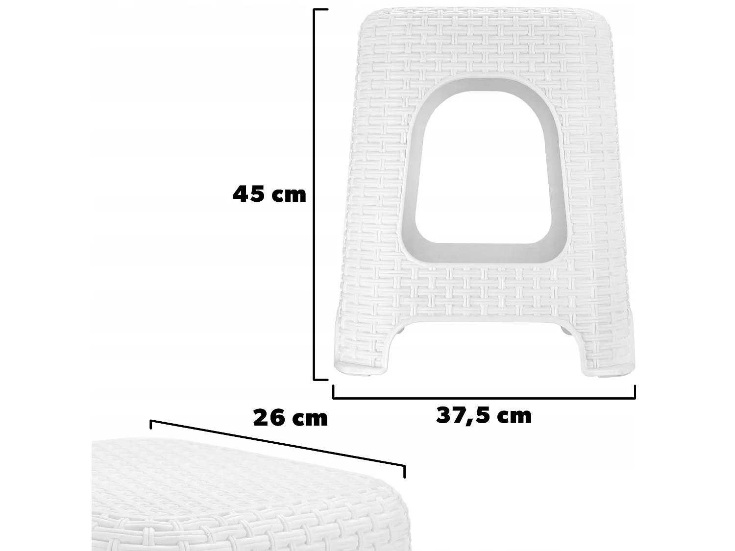 KADAX Tabouret en plastique, escabeau, jusqu'à 120 kg, tabouret en rotin avec pieds antidérapants, tabouret de bain, tabouret de salon, tabouret d'assise léger,