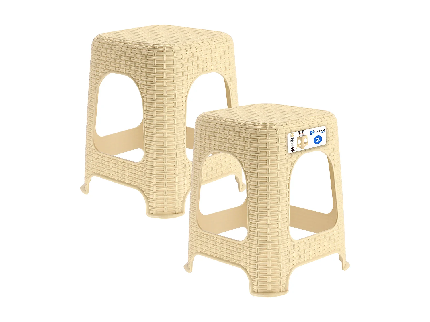 Tabouret en plastique KADAX, escabeau jusqu'à 120 kg, tabouret en rotin avec pieds antidérapants, tabouret de bain, tabouret de salon, tabouret d'assise léger,