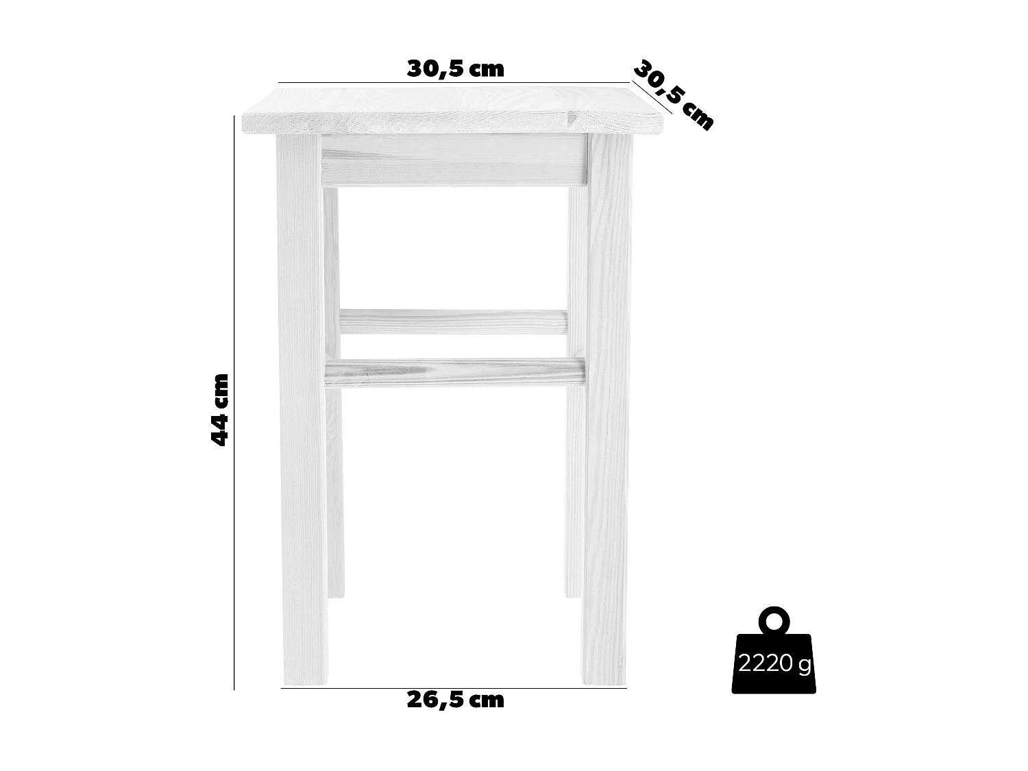 Tabouret en bois KADAX, repose-pieds en bois de pin naturel non verni, repose-pieds en 3 modèles différents, tabouret de bar, marchepied, tabouret, tabouret,