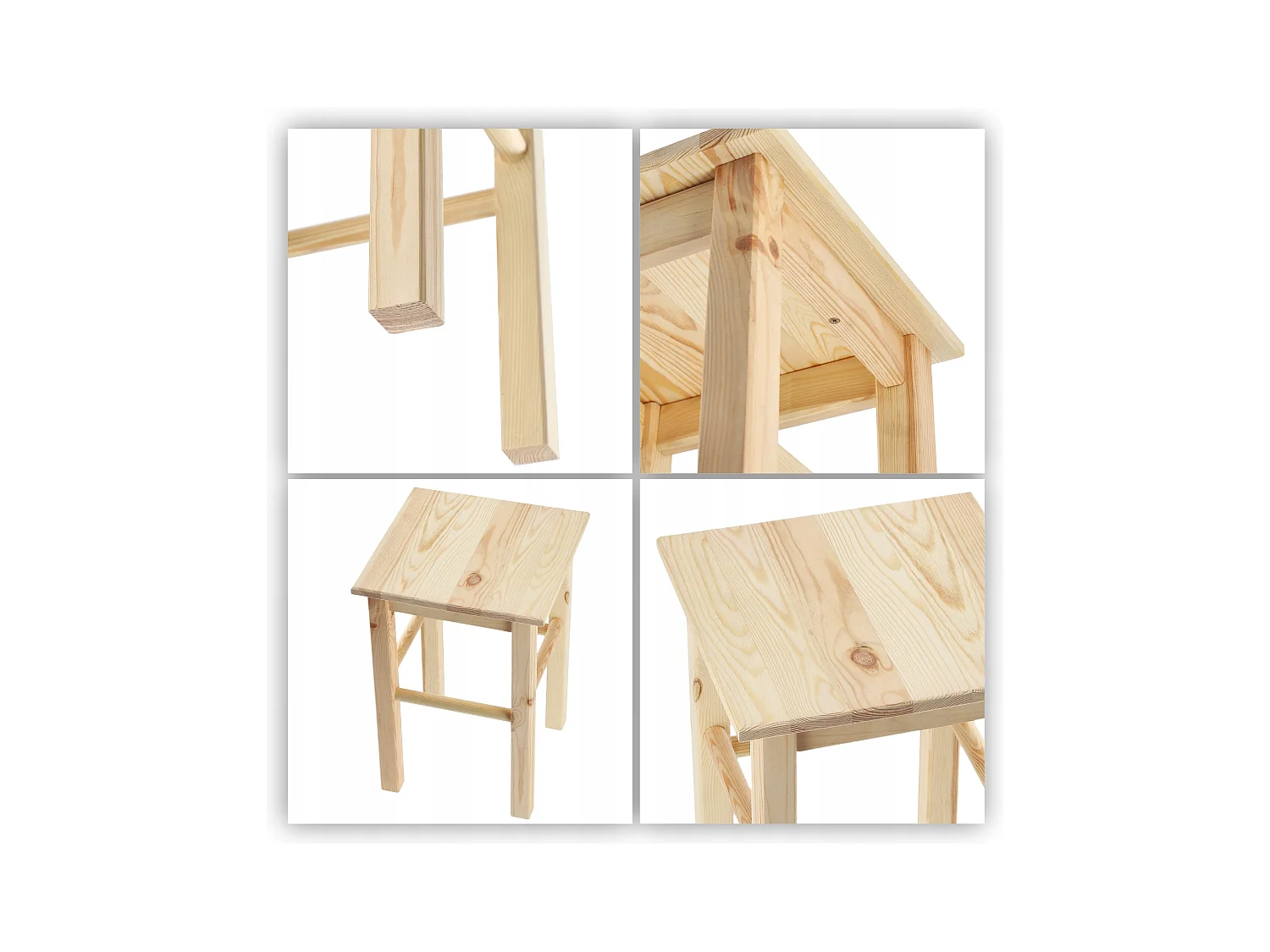 KADAX Drewniany taboret kuchenny Falun 44 x 30 cm