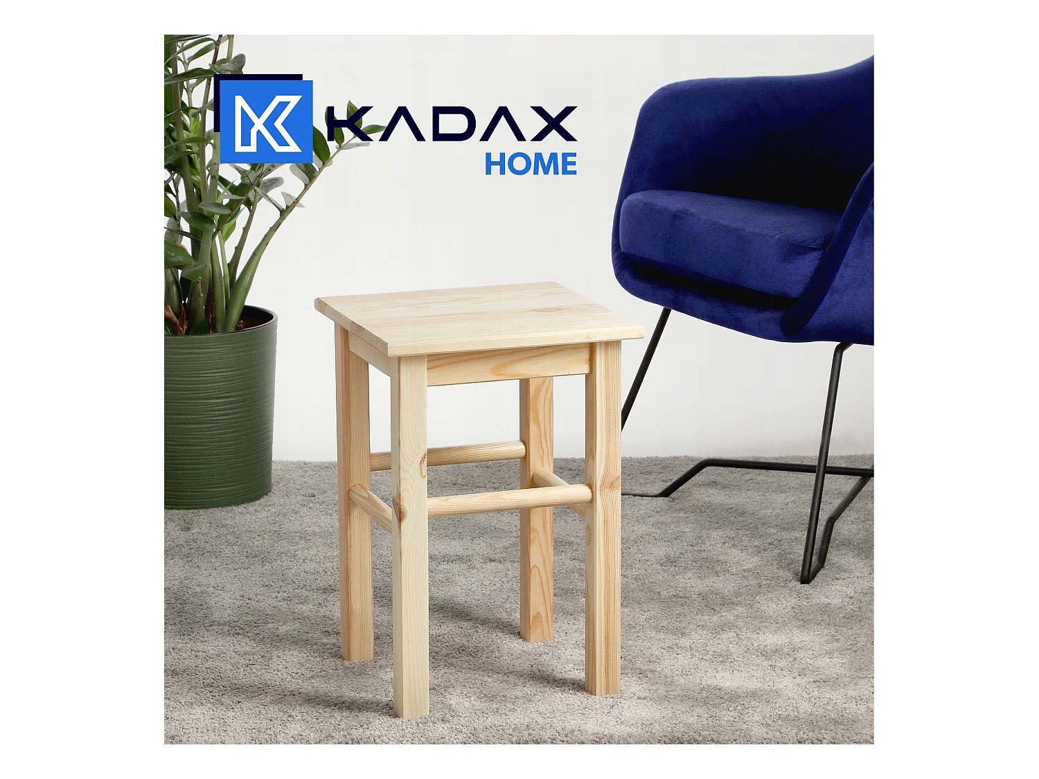 KADAX Drewniany taboret kuchenny Falun 44 x 30 cm