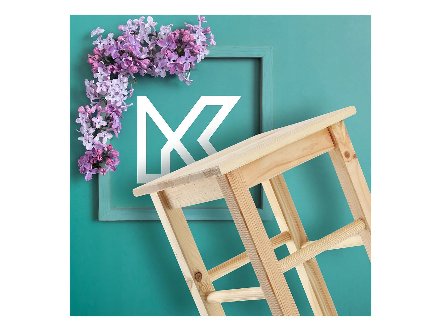 KADAX Drewniany taboret kuchenny Falun 44 x 30 cm