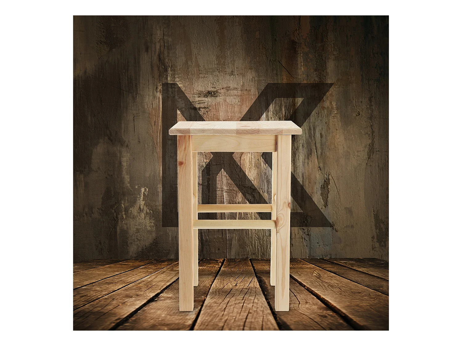 KADAX Drewniany taboret kuchenny Falun 44 x 30 cm