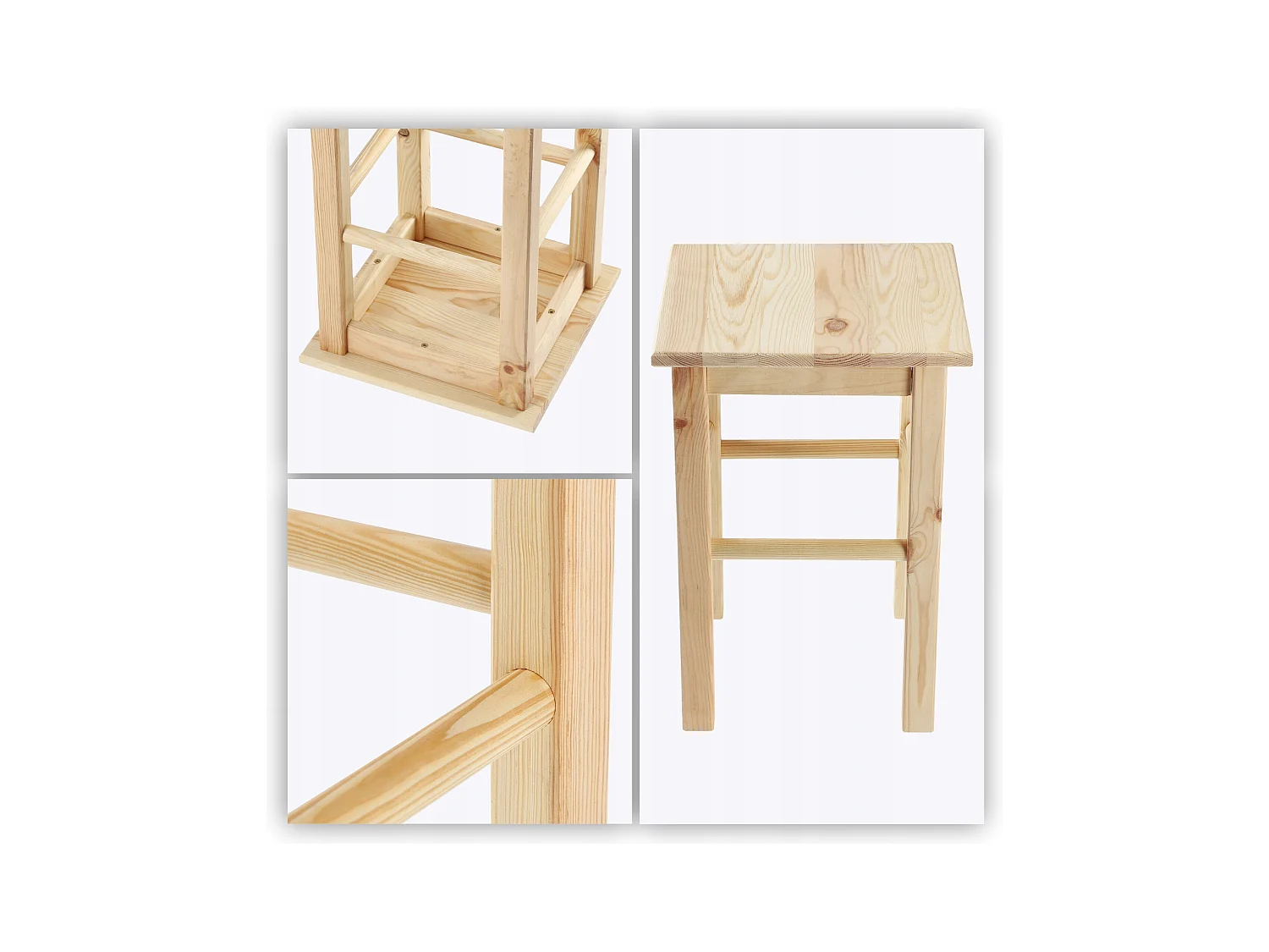 KADAX Drewniany taboret kuchenny Falun 44 x 30 cm