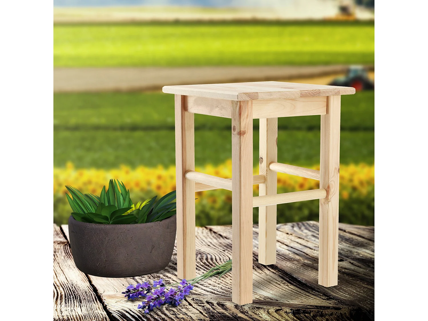 Tabouret en bois KADAX, repose-pieds en bois de pin naturel non verni, repose-pieds en 3 modèles différents, tabouret de bar, escabeau, tabouret, tabouret,