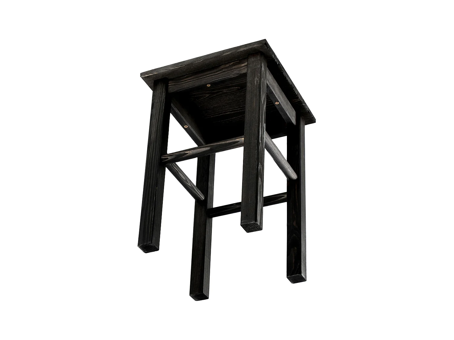 KADAX Taboret drewniany Rena 44x30 cm kwadratowy czarny