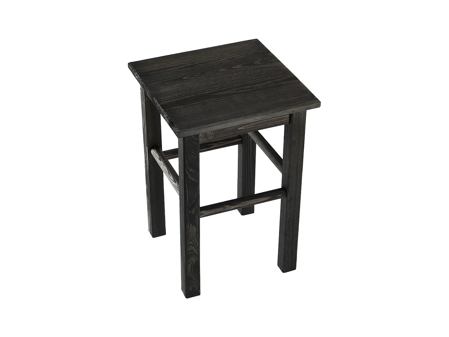 KADAX Taboret drewniany Rena 44x30 cm kwadratowy czarny