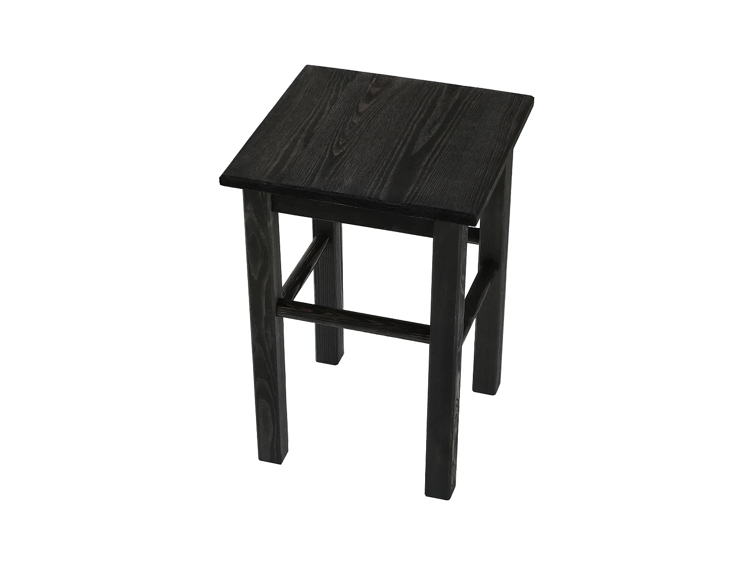 KADAX Taboret drewniany Rena 44x30 cm kwadratowy czarny