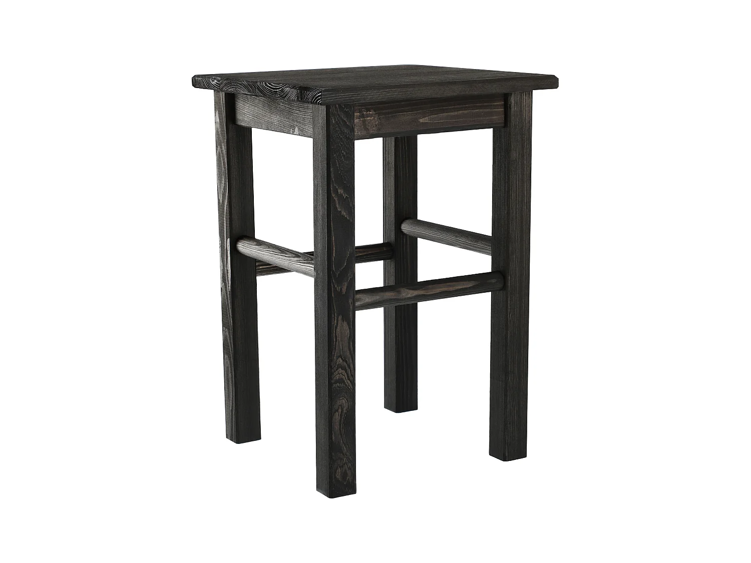 KADAX Taboret drewniany Rena 44x30 cm kwadratowy czarny