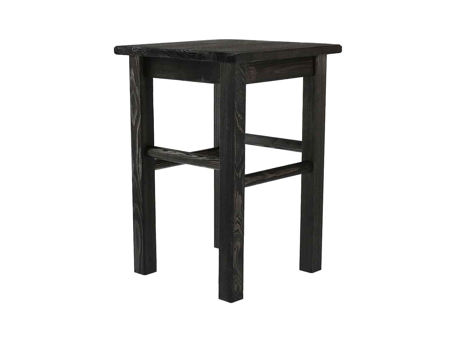 KADAX Taboret drewniany Rena 44x30 cm kwadratowy czarny