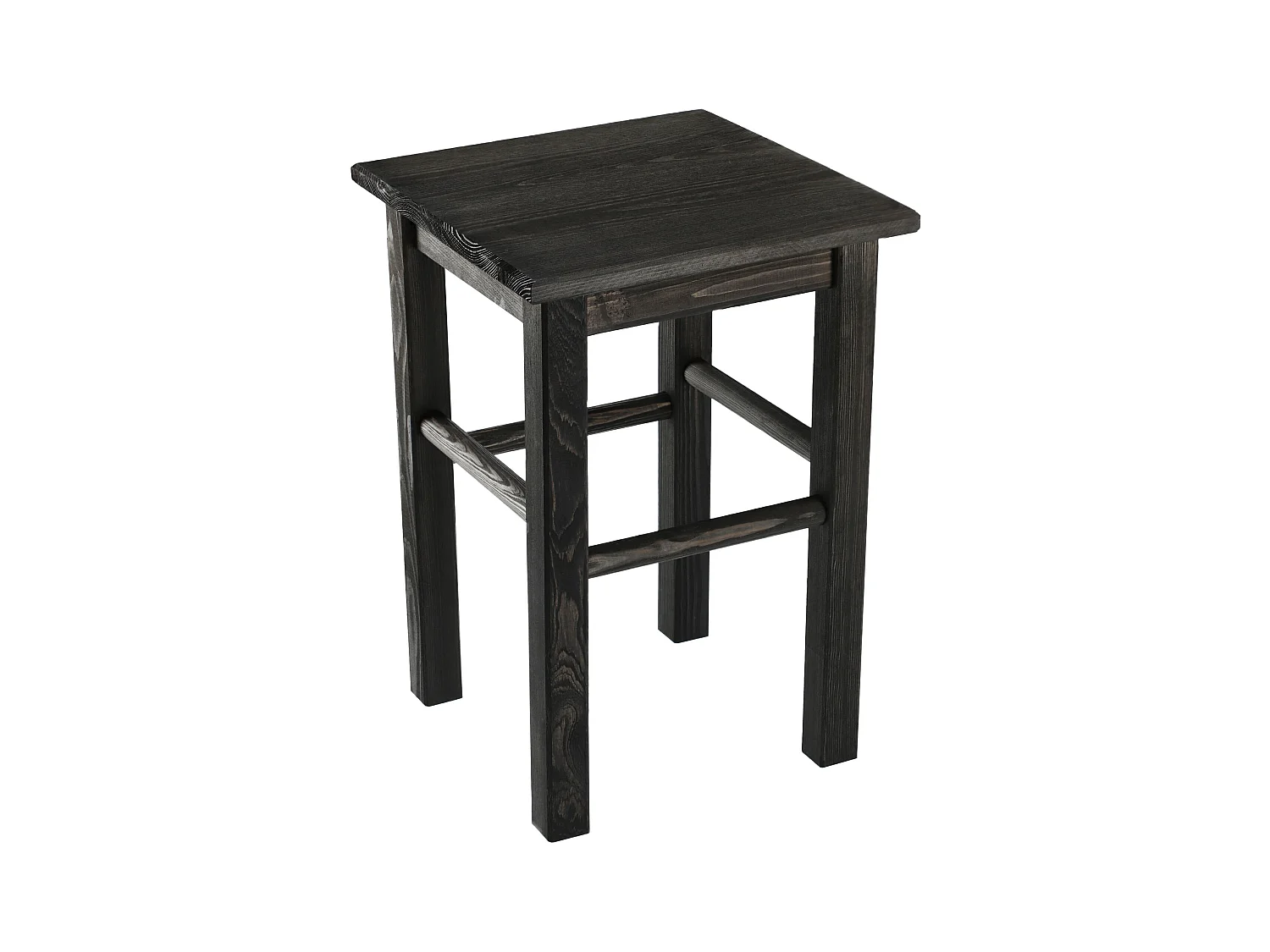 KADAX Taboret drewniany Rena 44x30 cm kwadratowy czarny