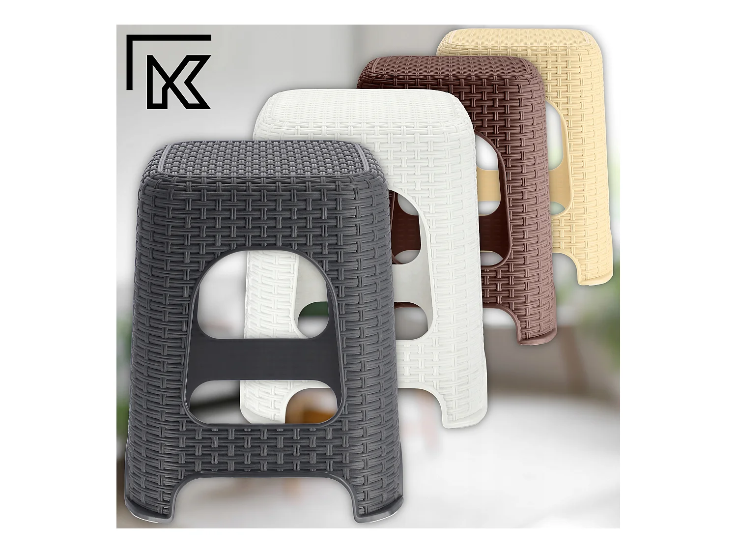 KADAX Taboret kuchenny Habol 45 x 37 cm, beżowy