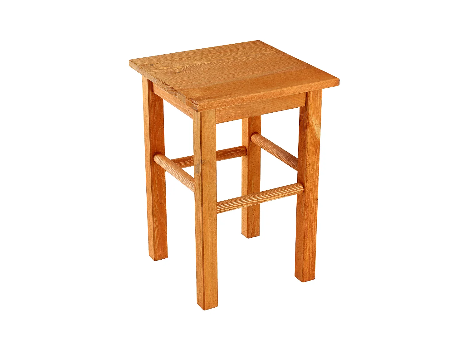 KADAX Taboret drewniany Rena 44x30 cm kwadratowy pomarańczowy