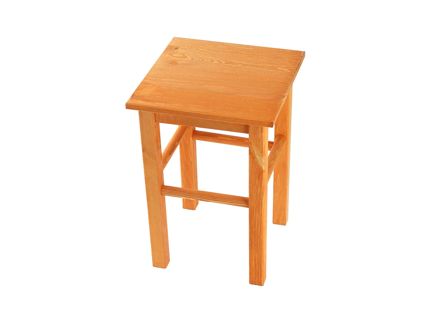 KADAX Taboret drewniany Rena 44x30 cm kwadratowy pomarańczowy