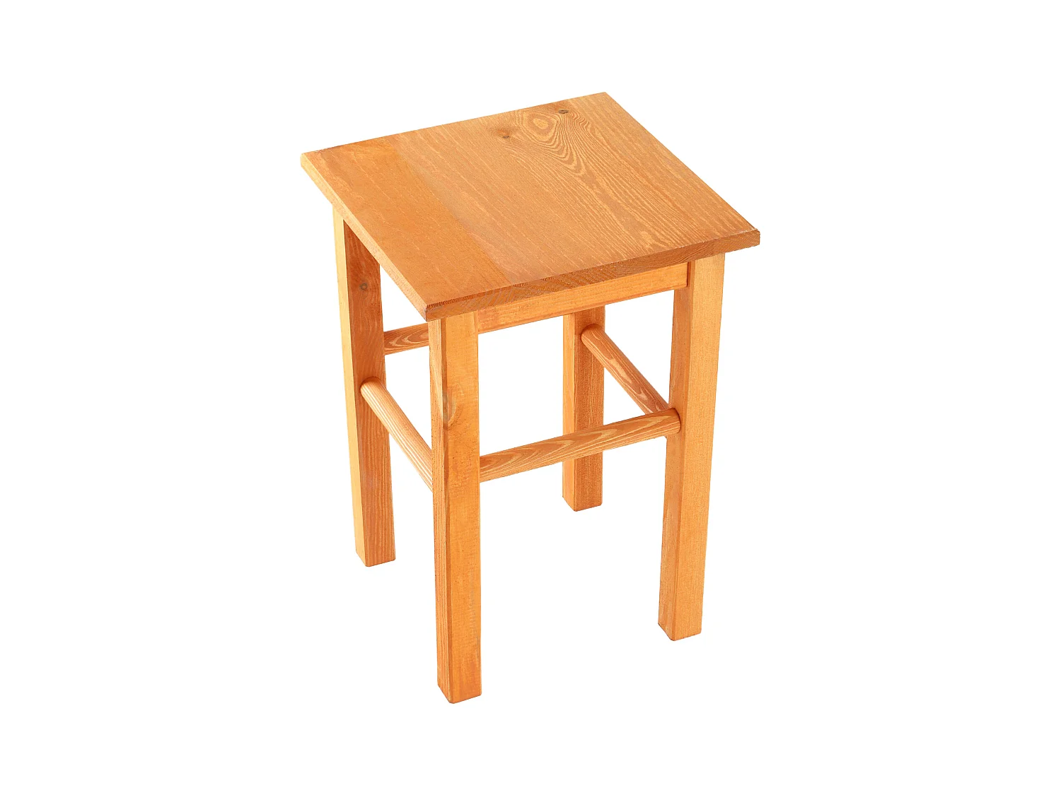 KADAX Taboret drewniany Rena 44x30 cm kwadratowy pomarańczowy