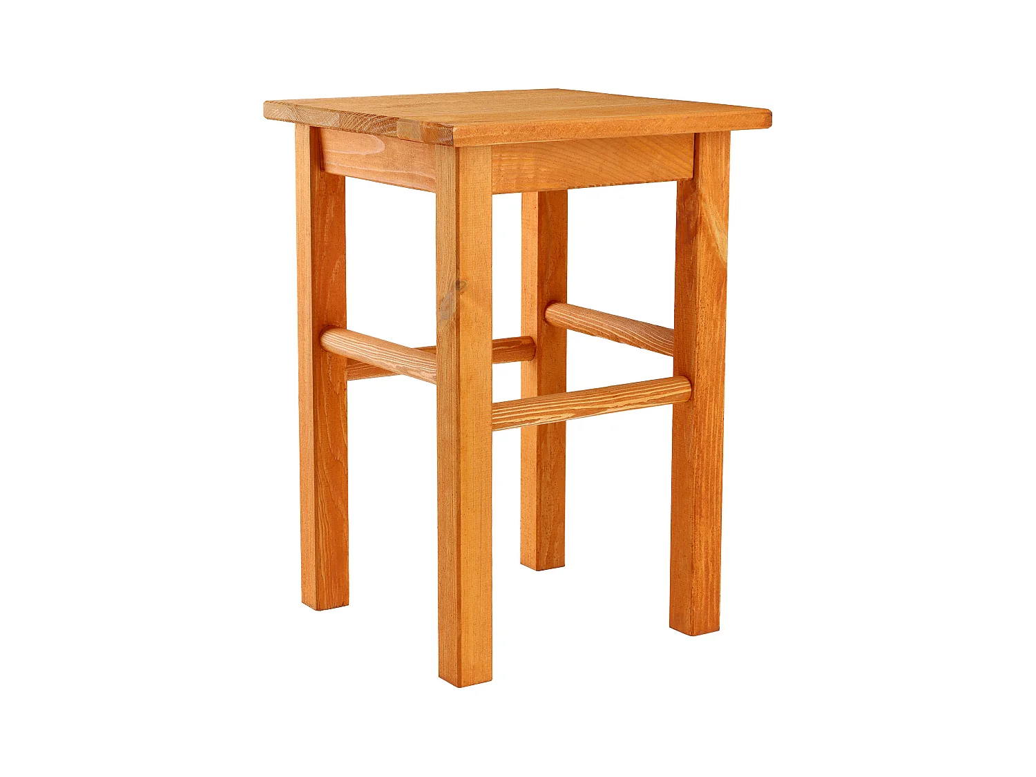 KADAX Taboret drewniany Rena 44x30 cm kwadratowy pomarańczowy