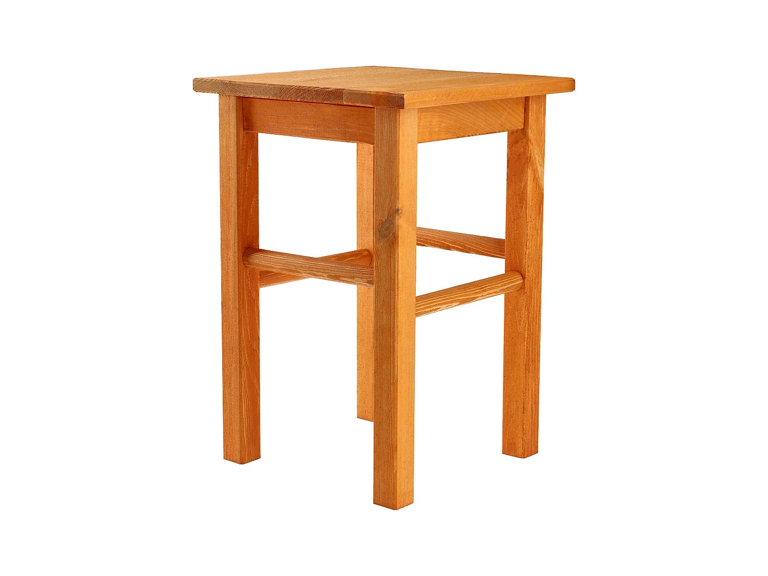 KADAX Taboret drewniany Rena 44x30 cm kwadratowy pomarańczowy