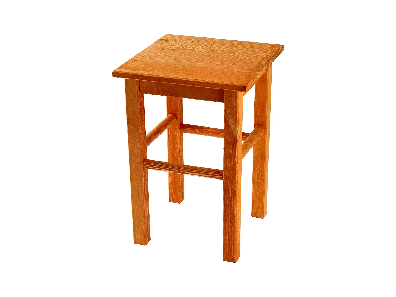 KADAX Taboret drewniany Rena 44x30 cm kwadratowy pomarańczowy