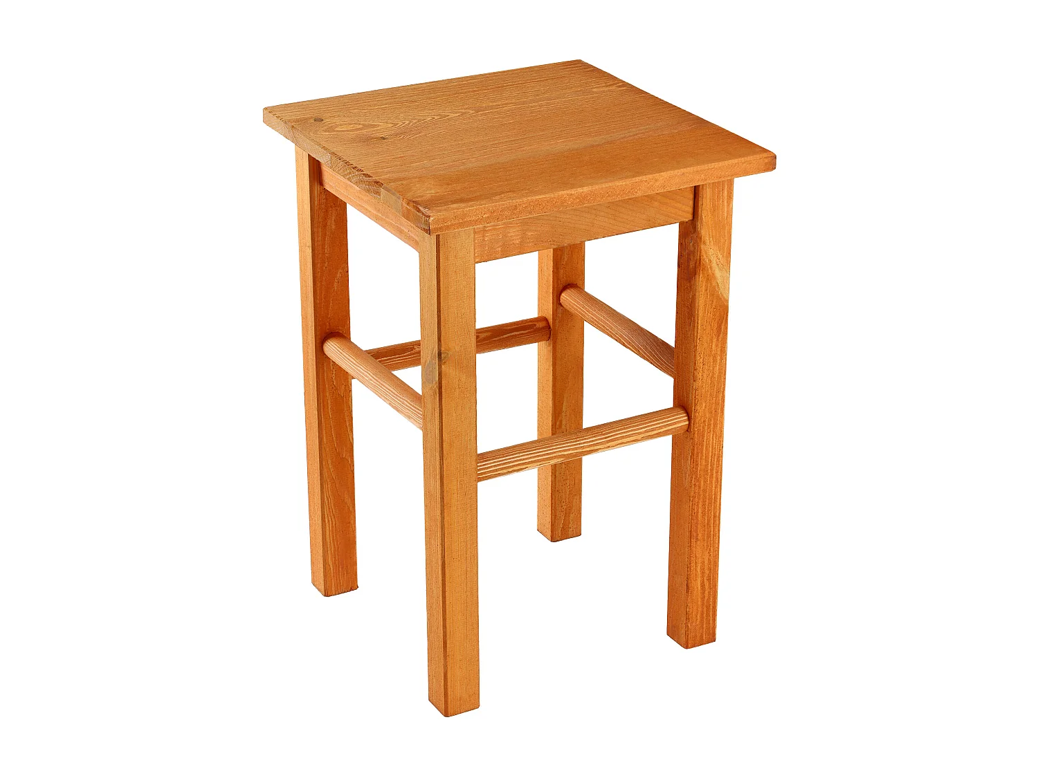 Tabouret en bois KADAX - Repose-pieds en pin naturel non verni, repose-pieds en 3 modèles, tabouret de bar, marchepied (carré marron)
