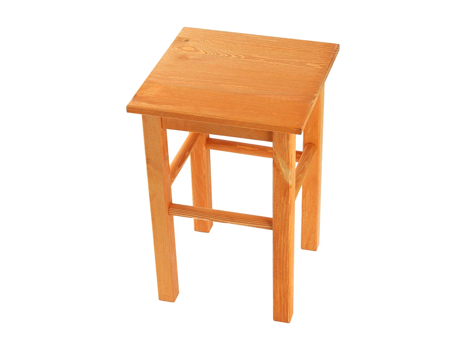 Tabouret en bois KADAX - Repose-pieds en pin naturel non verni, repose-pieds en 3 modèles, tabouret de bar, marchepied (carré marron)