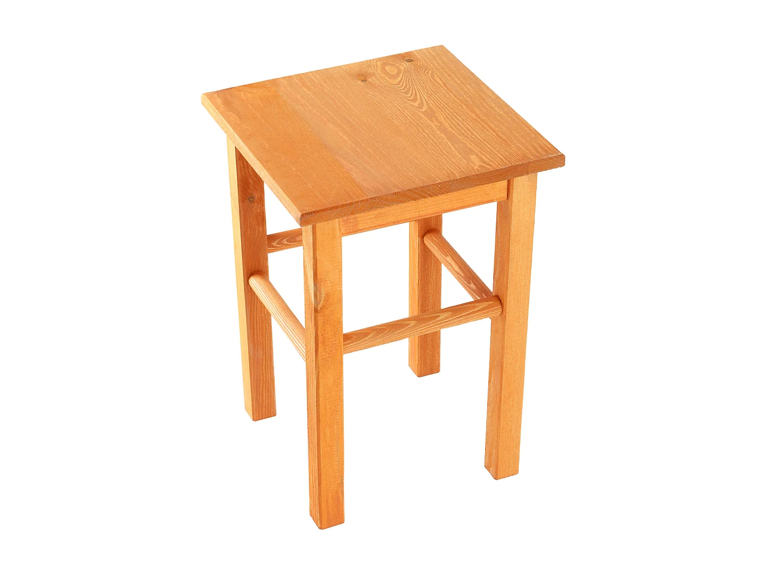 Tabouret en bois KADAX - Repose-pieds en pin naturel non verni, repose-pieds en 3 modèles, tabouret de bar, marchepied (carré marron)