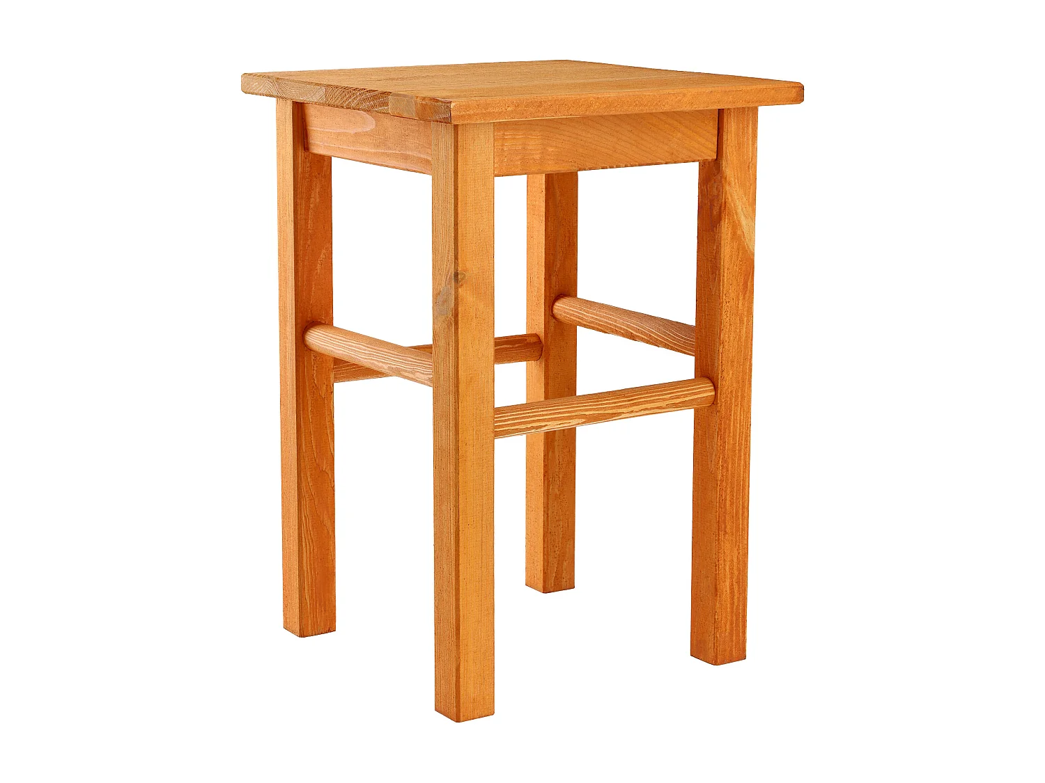 Tabouret en bois KADAX - Repose-pieds en pin naturel non verni, repose-pieds en 3 modèles, tabouret de bar, marchepied (carré marron)