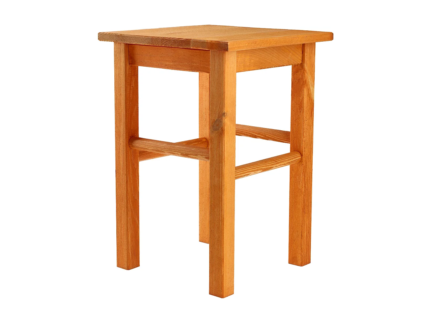 Tabouret en bois KADAX - Repose-pieds en pin naturel non verni, repose-pieds en 3 modèles, tabouret de bar, marchepied (carré marron)