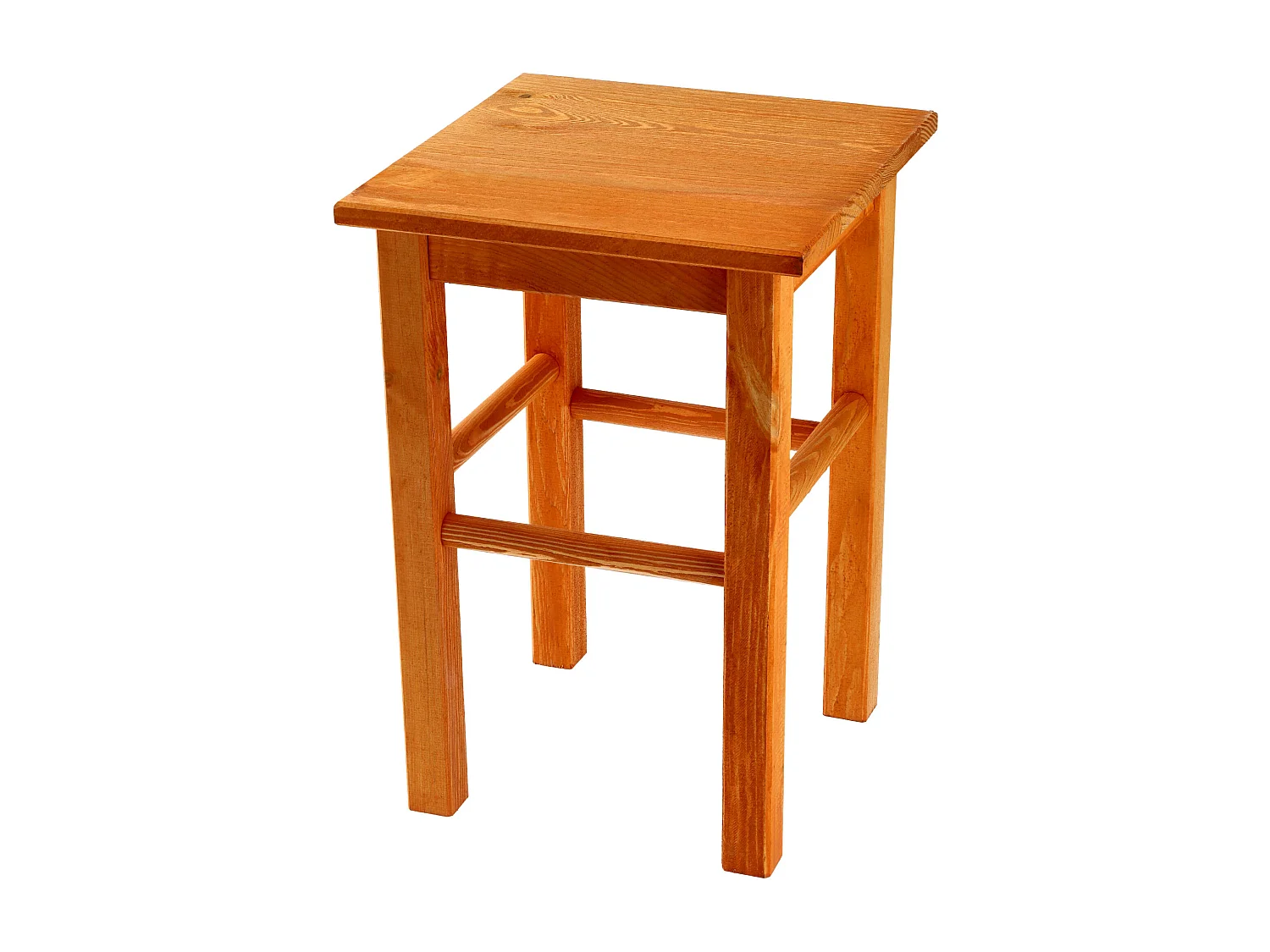 Tabouret en bois KADAX - Repose-pieds en pin naturel non verni, repose-pieds en 3 modèles, tabouret de bar, marchepied (carré marron)